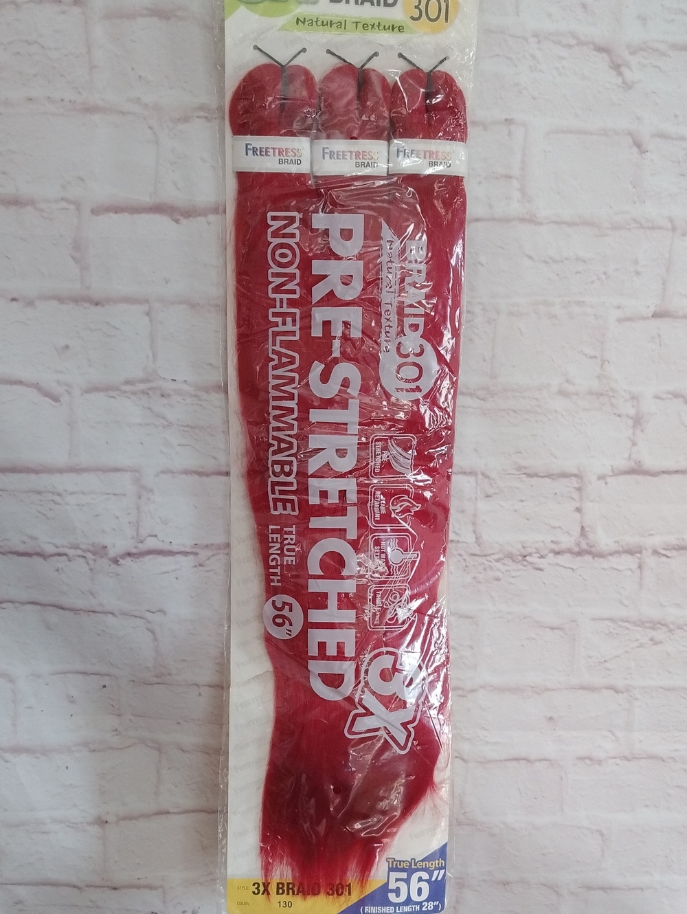 Pre-Stretched Non-Flammable Red Hair Braid